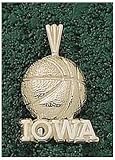 Logo Art Iowa Hawkeyes 10K Gold Basketball Pendant