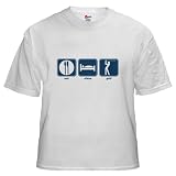 Eat, Sleep, Golf White T-Shirt Funny White T-Shirt by CafePress