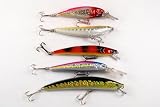 Lot of 5 New Crankbait Fishing Lures for Walleye/Pickerel AA