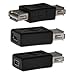 Gizga 3pcs USB A Female to A Female + USB Female to Micro USB Female + USB Female to Mini 5-Pin USB Female Adapters Couplers Connector