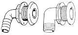 (Price/Each)TH-M THRU-HULL CONECT 90* 1 1/8 TH-1892-B (Image for Reference)