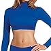 Cropped Cheer Bodysuit - Long Sleeve Cheerleading Turtleneck Crop Top - 100% Nylon Stretch Body Suit For Cheerleaders