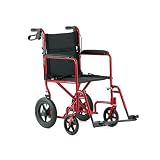 Invacare Aluminum Transport Chair, Red
