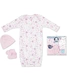 Gerber Girl Starter Set, Gown with Mitten Cuffs, Cap and Booties