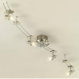 Eglo 87606A Drive, Nickel-Frosted sat, 4-Light Track Light Fixture by Eglo