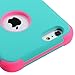 Iphone 6 plus case, Slim Fit IPhone 6 Plus (5.5 inch) Hybrid Triple Layer Tuff Verge Merge Shield Heavy Duty Hard Cover Fitted Skin Case Protector + Clear LCD Screen Protector Shield Guard + Touch Screen Stylus Pen (Green/Pink TUFF)