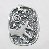 Horse and Sun Sterling Silver Pendant, #8981