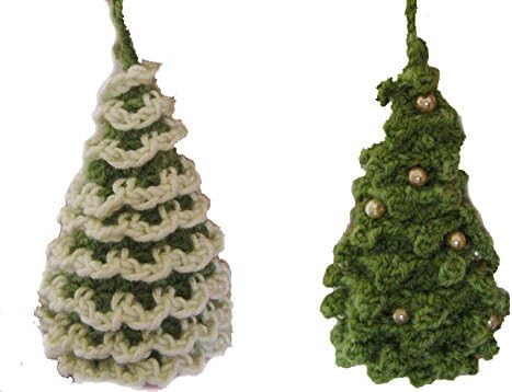 Handmade Fancy Adorable Christmas Tree Decoration,Amigurumi Christmas Trees Ornament,Xmas Gifts,Holiday Decoration Set of 12
