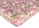 Khaki and Pink Camo Fitted Crib Sheet for Baby and Toddler Bedding Sets by  ....
