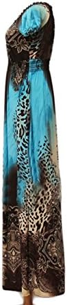 Dantiya Women's Plus Size Leopard Print V Neck Beach Summer Maxi Dress (XXL, 4)