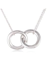 Sterling Silver Interlocking Circles Pendant Necklace, 18"