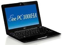 Asus Eee PC 1008HA 25,4 cm (10 Zoll) WSVGA Netbook (Intel Atom N280 1,66 GHz, 1GB RAM, 160GB HDD, Intel GMA, Windows XP Home), schwarz