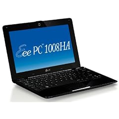 Asus Eee PC 1008HA 25,4 cm (10 Zoll) WSVGA Netbook (Intel Atom N280 1,66 GHz, 1GB RAM, 160GB HDD, Intel GMA, Windows XP Home), schwarz