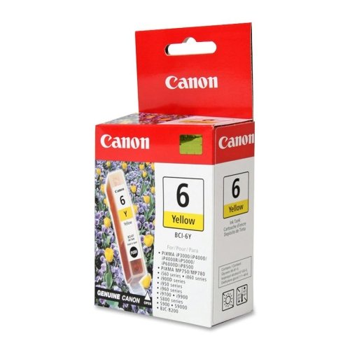 Canon BCI6Y (BCI-6) Ink Tank, 370 Page-Yield, Yellow