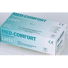 Einmalhandschuhe MED-COMFORT Latex Groesse L leicht gepudert Untersuchungshandschuhe, 100 St�ck, nicht steril, Einweghandschuhe