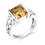 Sterling Silver 2.75 cts Radiant Cut Citrine Ring Size 7