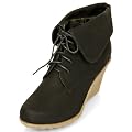 MQ23 Damen trendige Ankle Boots Stiefeletten mit Keilabsatz MQ1181