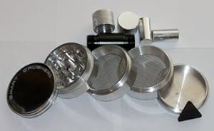 Authentic SMART CRUSHER 5 Piece Herb Tobacco Grinder + 5 piece Pollen Press +FREE POLLEN SCRAPPER