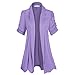 Women's Open Front Ruched Short Sleeve Shark Bite Hem Casual Plus Size Cardigan