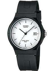 Casio Unisex MW59-7EV Black Resin Quartz Watch with White Dial