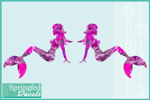 Pink Camo Mermaid Mudflap Girl Vinyl Decal 6" Car Truck Window Hunting Sticker