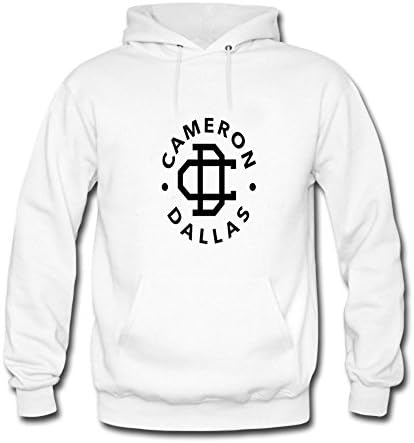 Fowe Men's Long Sleeve O Neck Cameron Dallas Cotton Hoodies Medium White