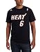 NBA Men's Miami Heat Lebron James #6 Name & Number Tee (Black, Large)