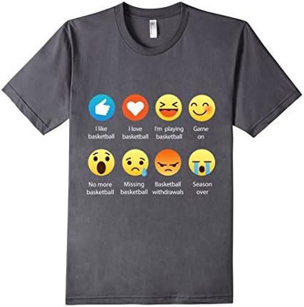 Men's I LOVE Basketball Emoji Tee Shirt Medium Asphalt
