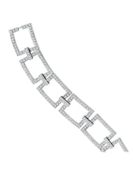 Square Link Diamond Bridal Bracelet 14K White Gold (5.02ctw)