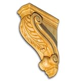 11-1/2'H X 3-1/2'W X 8'D, Hand Carved Hard Wood Corbel. (Zakros Designs)