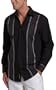 Cubavera Men's Long Sleeve 100% Cotton Shirt With Engineered Side Panel Stripes