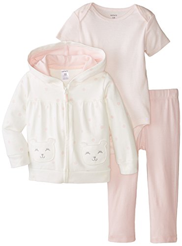 Carter's Baby Girls' 3 Piece Hooded Set (Baby) - Bear