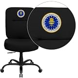 Embroidered HERCULES Series 400 lb. Capacity Big & Tall Black Fabric Office Task Chair with Extra WI