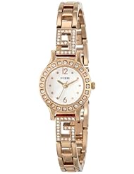 GUESS Womens U0411L3 Iconic Rose Gold-Tone Jewelry Inspired Watch with Self-Adjustable Bracelet