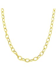 14 Karat Yellow Gold 2.4-mm Hollow Textured Cable Chain (18 Inch)