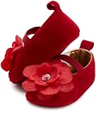 Rising Star Baby-Girls Newborn Fashion Shoes, Red, 6-9 Months