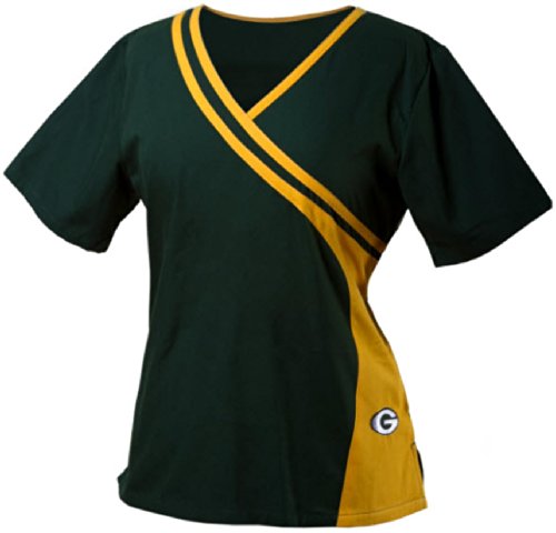 Green Bay Packers Women's Two Tone Scrub Top