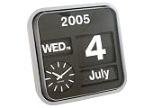 Kitchen & Housewares : Present Time Karlsson Calender clock Big Flip silver 43cm x 43cm
