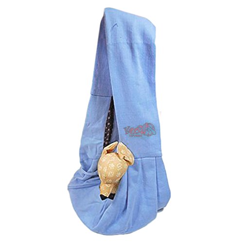 Vktech Pet Doggy Cat Comfortable Sling Carrier Pouch Travel Traveler Tote Bag Handbag (Blue)