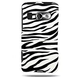 Hard Snap-on Shield RUBBERIZED With WHITE BLACK ZEBRA Design Faceplate Cove ....