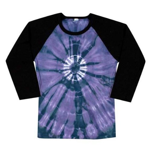 Purple Burst - Ladies Softball Tie Dye 3/4 Sleeve