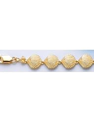 Gold Bracelet 7" Scallop Shell High Polish