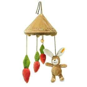 Happy Rabbit with Carrots: Nursery Mobile for Baby. Deluxe Baby Gift Idea, made by Steiff in... by Steiff