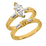 0.50 Ct Diamond Engagement Ring Solitaire Bridal Set Round Marquise Cut SI3 H