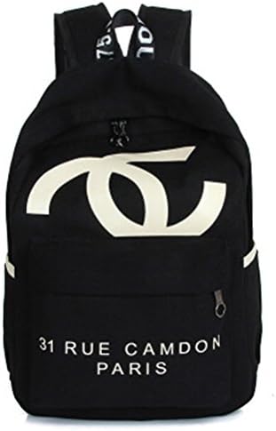 Shoulder Bag Female Korean Tidal Men And Women Fashion Canvas Bags High School Students Bag Leisure Travel Backpack College Wind Medium Black