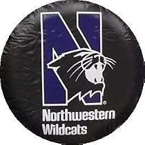 Northwestern University wildcats black tire cover, Size LARGE