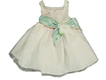 Sweet Heart Rose Baby Girl Flower Sash Dress White 18 months