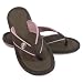 Ladies Leather Collegiate Flip Flops (Pink & Brown)