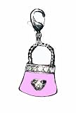 Charm Clip - P23 - Crystal Heart Purse ~ Pink