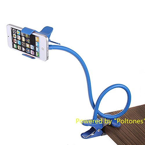 WoneNice Universal Flexible Long Arms Mobile Phone Holder Desktop Bed Lazy Bracket Mobile Stand Support all Mobiles Wide Less Than 90mm for Bedroom, Kitchen, Office, Bathroom etc...(Blue)